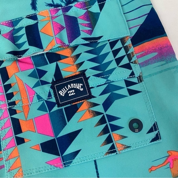 Billabong Sunday Pro Hypno Green Board Shorts Size 29 - Picture 4 of 6